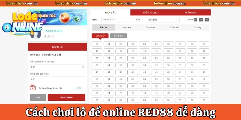 Cách chơi lô đề online RED88 dễ dàng và dễ thắng